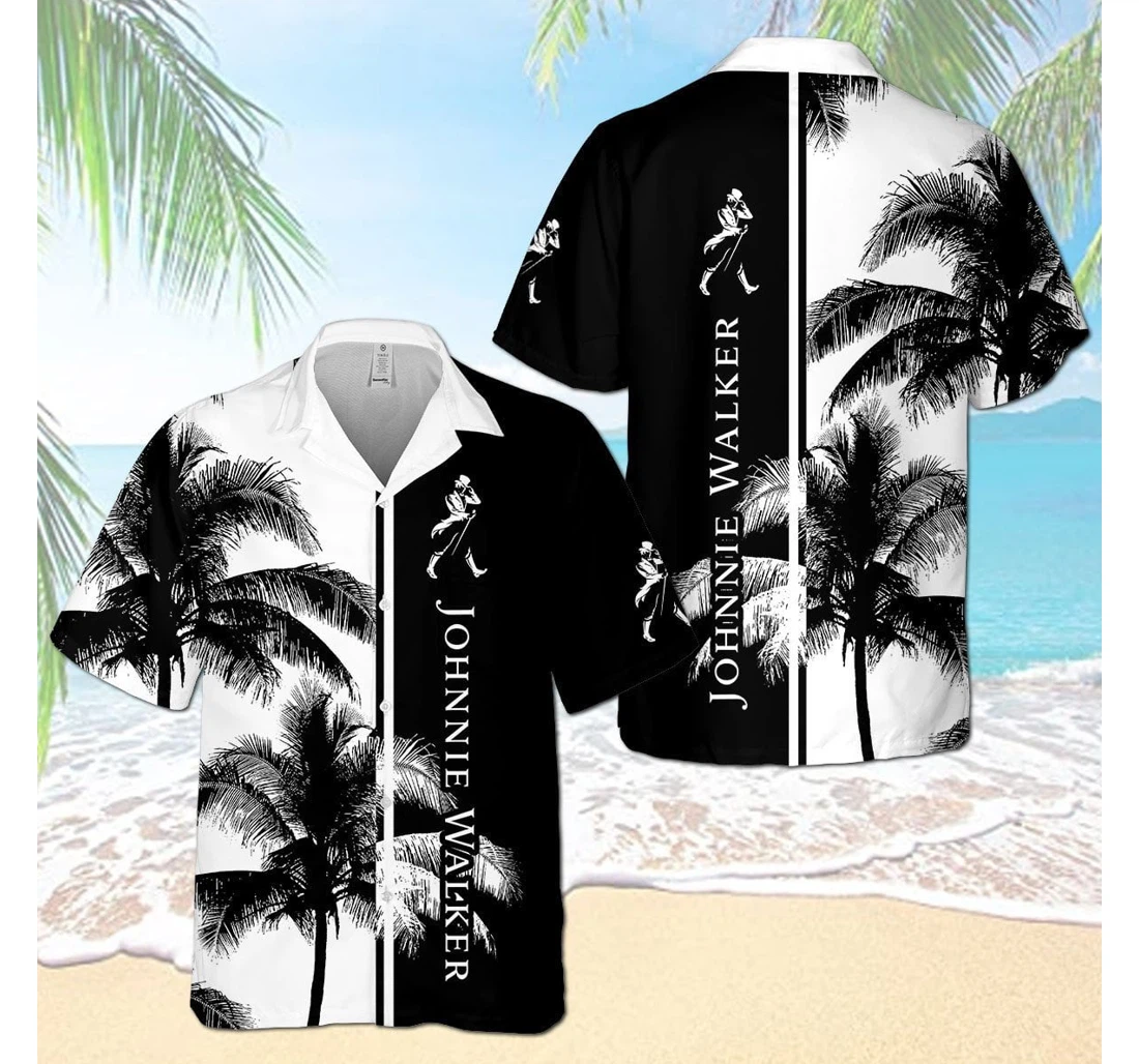Personalized Johnnie Walker Palm Tree D Hawaiian Shirt, Button Up Aloha Shirt For Men, Women