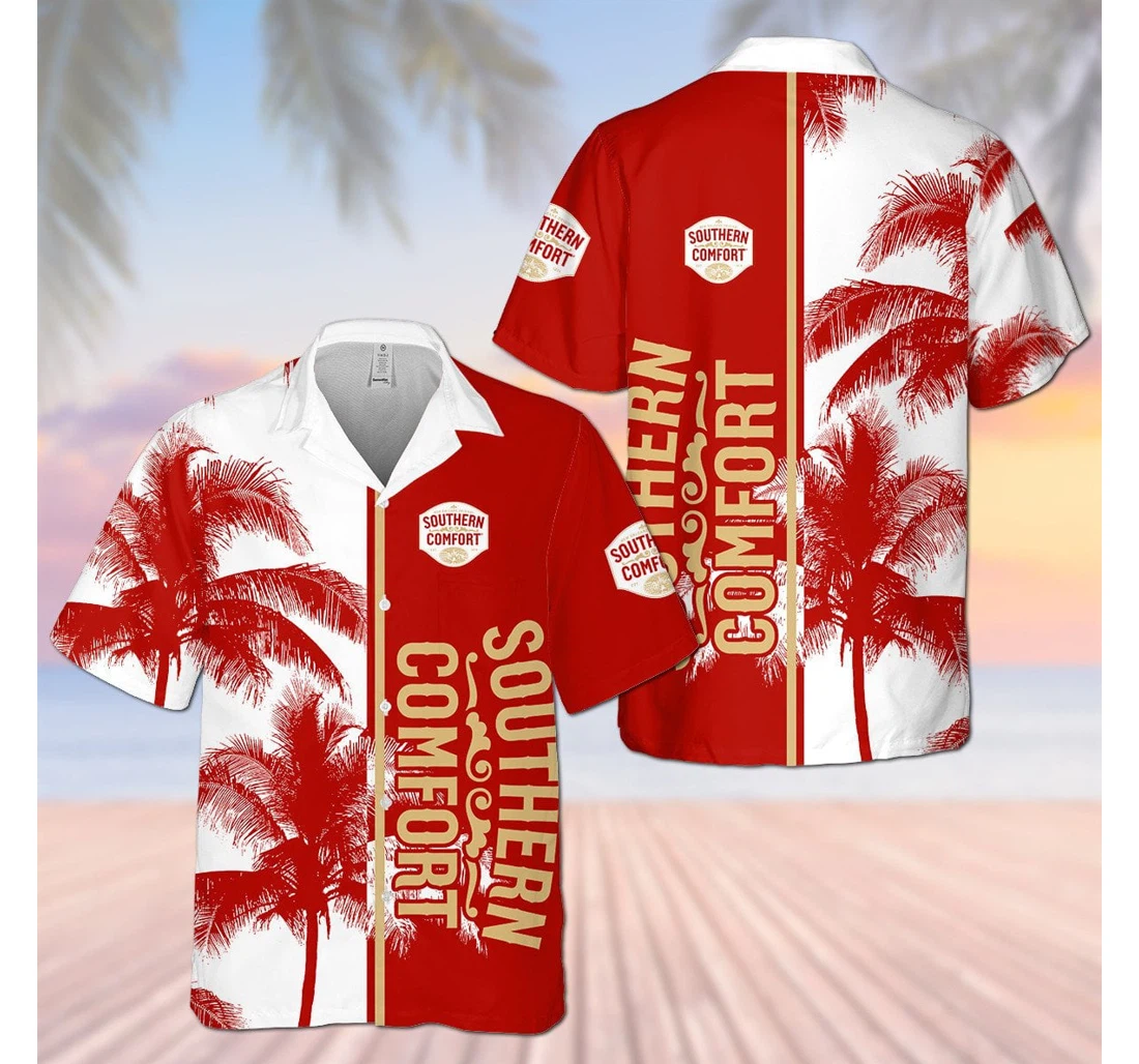 Personalized Southern Comfort Palm Tree D Hawaiian Shirt, Button Up Aloha Shirt For Men, Women