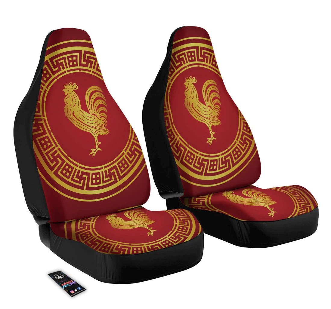 Personalized Chinese New Year Rooster Universal Front Car Seat Cover