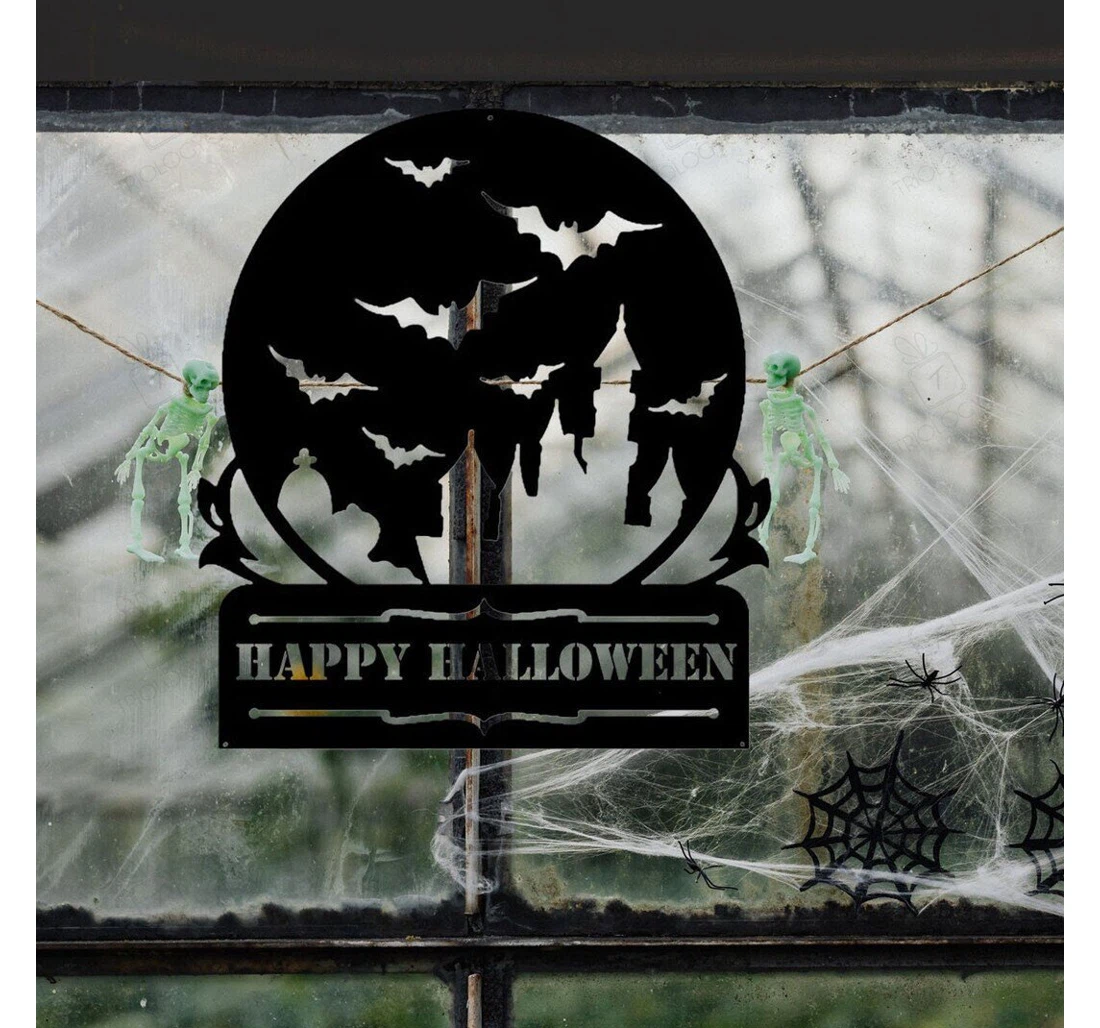 Personalized Metal Sign - Custom Happy Halloween Personalized Halloween Halloween Castle Halloween Halloween MonoGram