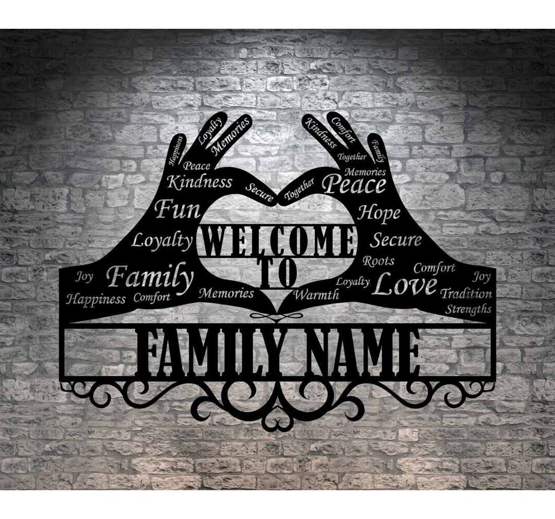 Personalized Metal Sign - Family Name Personalized Custom Family Family Name Love MonoGram