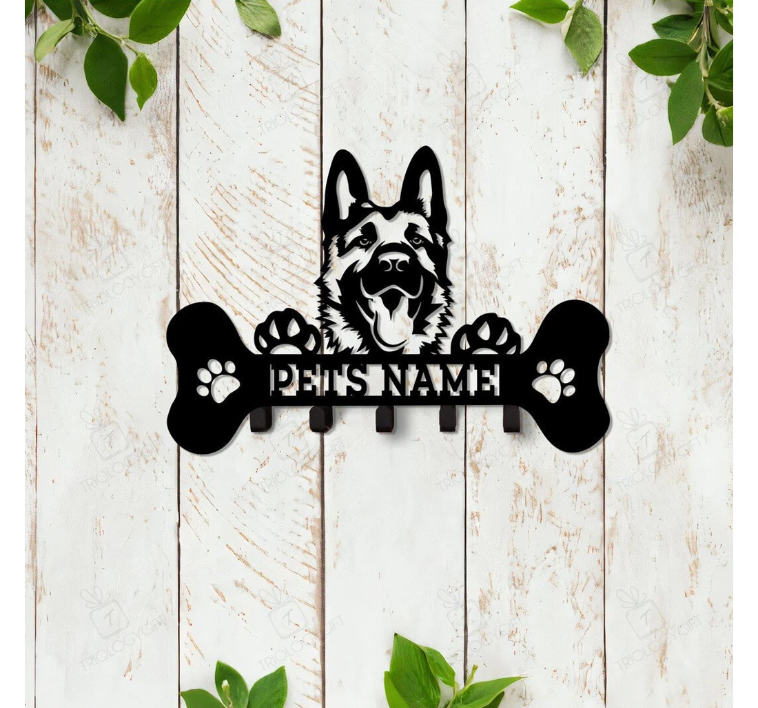 Personalized Metal Sign - Customized German Shepherd Dog Holder Custom Name Dog Owners Dog Pet Lover Mother's Day MonoGram