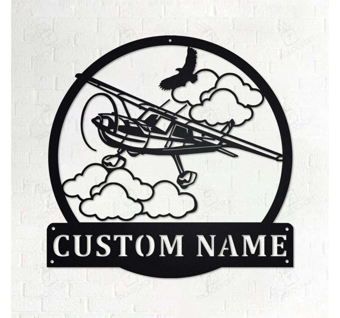 Personalized Metal Sign - Custom Airplane Personalized Pilot Name Room Airplane Custom Airplane Custom Pilot MonoGram