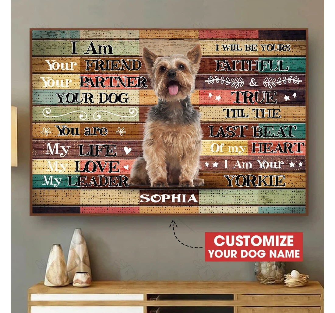 Poster, Canvas - Yorkshire Terriertrilogygift Personalized D Dogs Lover Idea Mothers Day S Print Framed Wall Art