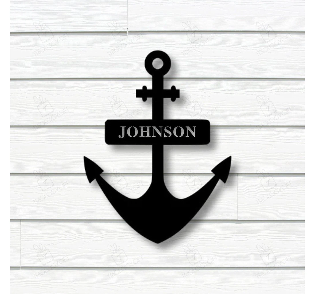 Personalized Metal Sign - Anchor Custom Family Name Anchor Family Him Her MonoGram