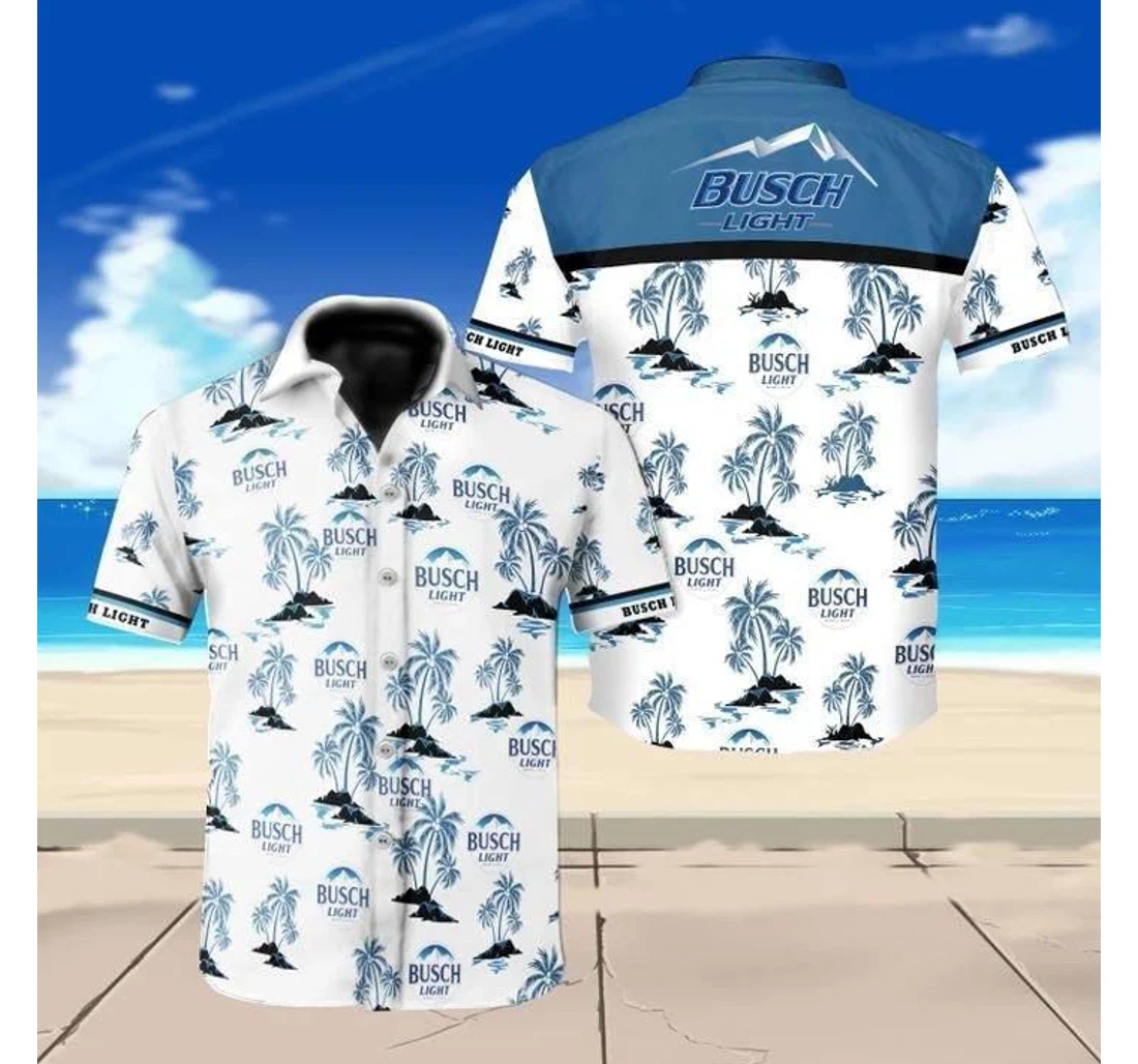 Personalized Busch Light Beer White Wear Hawaiian Shirt, Button Up Aloha Shirt For Men, Women
