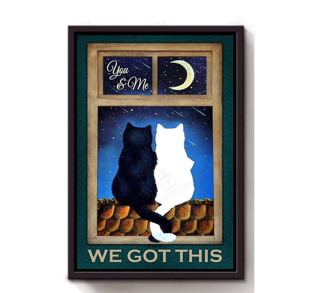 Poster, Canvas - Cat Love Cat Lover International Cat Day Kitten Foster Day S Print Framed Wall Art