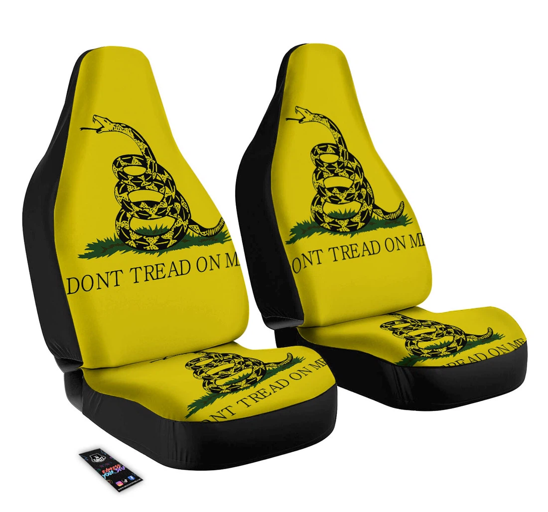 Personalized Gadsden Flag Don't Tread On Me Universal Front Car Seat Cover