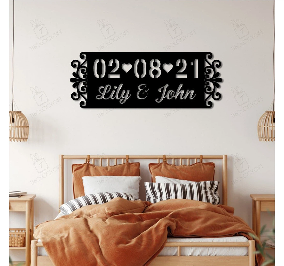 Personalized Metal Sign - Personalized Wedding Custom Name Valentines Day Him Her Couple Anniversary MonoGram