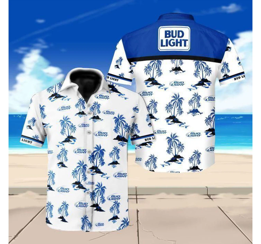 Personalized Bud Light Beer White Wear Hawaiian Shirt, Button Up Aloha Shirt For Men, Women
