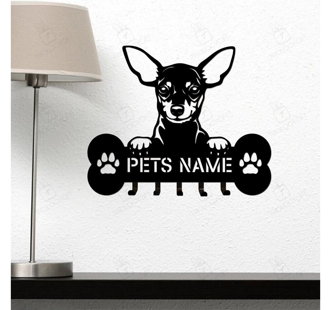 Personalized Metal Sign - Customized Chihuahua Dog Holder Custom Name Chihuahua Dog Owners Doxie Lover Mother's Day MonoGram