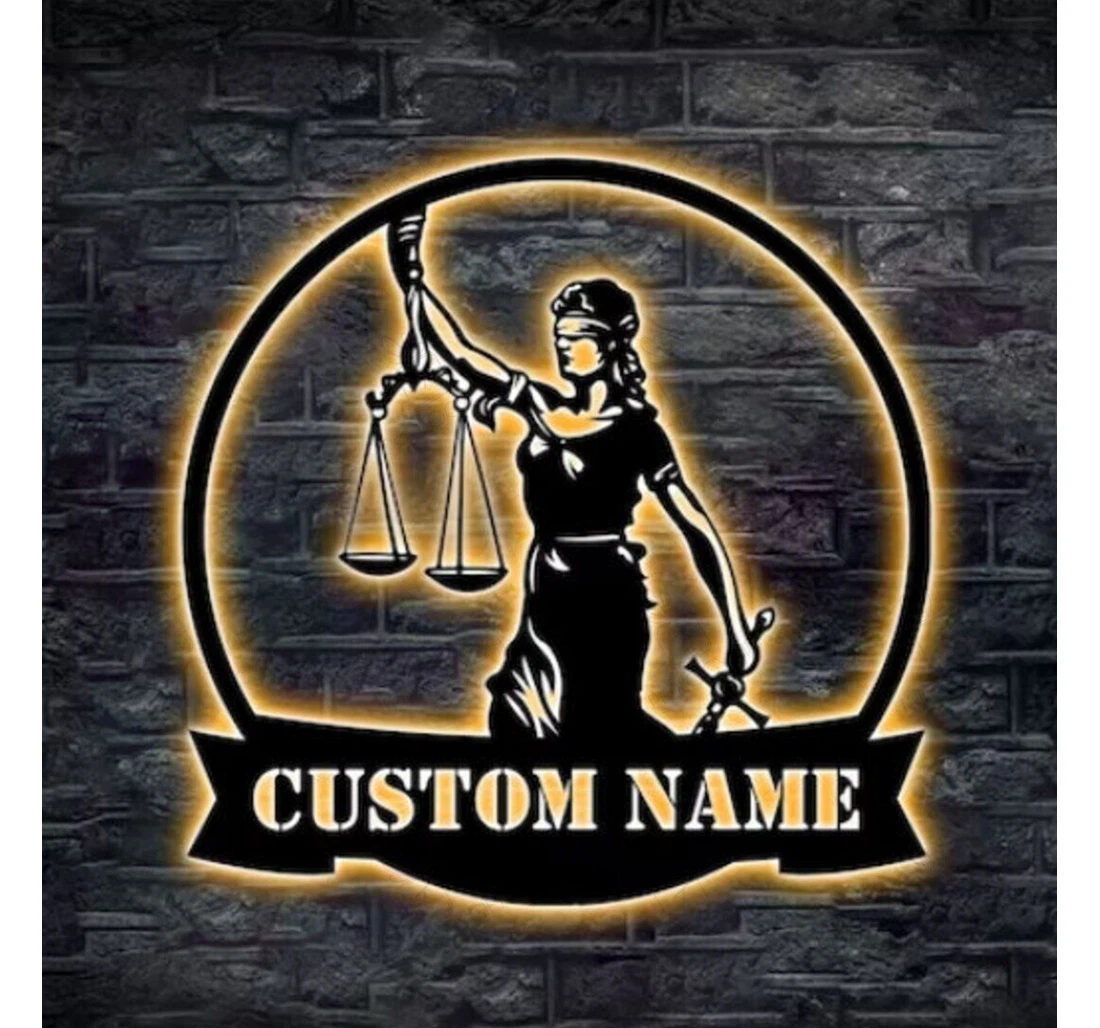 Personalized Metal Sign - Custom Lawyer With Or Without Led Lighting Rgb Lights Personalized Lawyer Name Lawyer Mother's Day Lawyer MonoGram