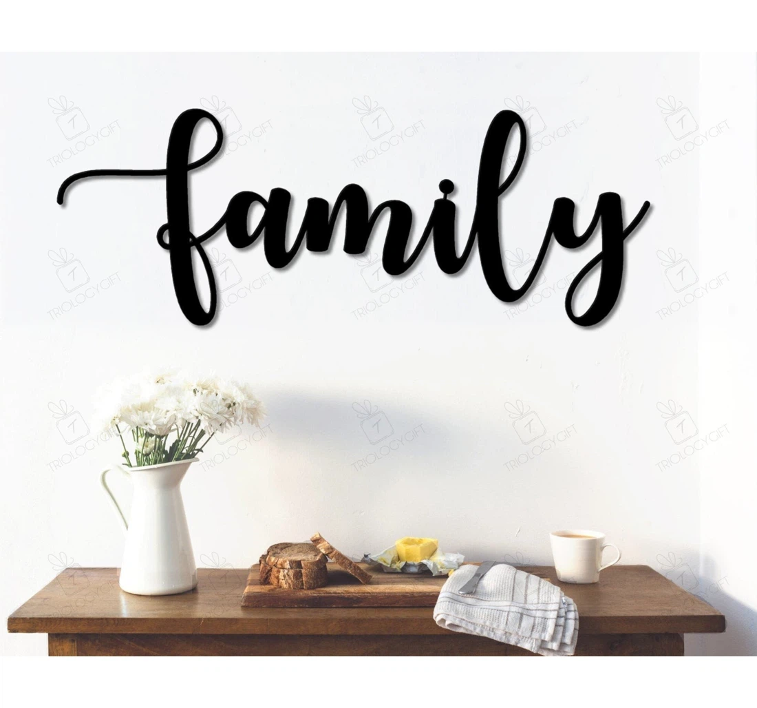 Personalized Metal Sign - Family Art Autumn Script Art Family Farmhouse Family Art MonoGram