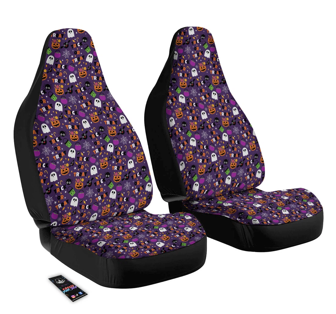 Personalized Festival Halloween Pattern Universal Front Car Seat Cover