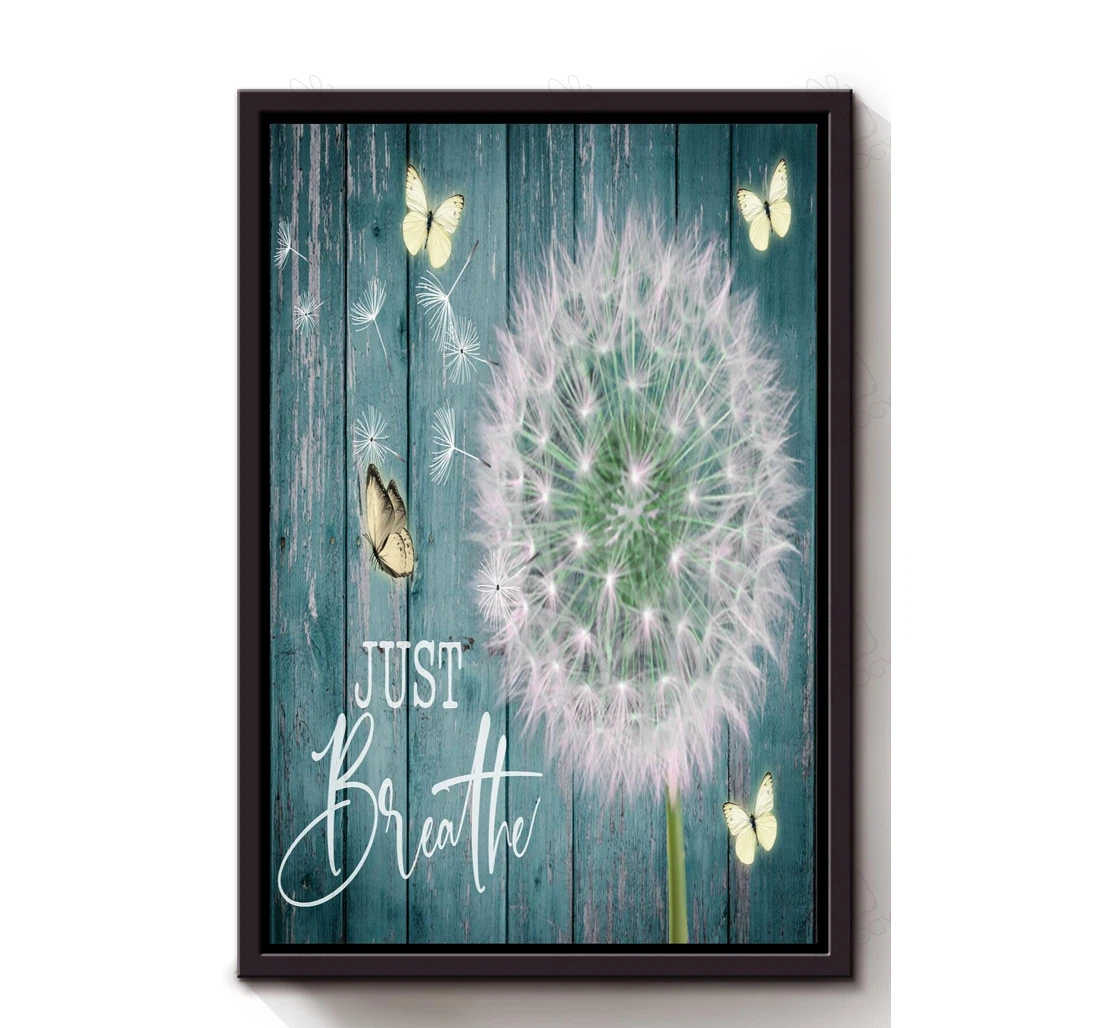 Poster, Canvas - Just Breathe Floral Florist Flower Shop S Print Framed Wall Art