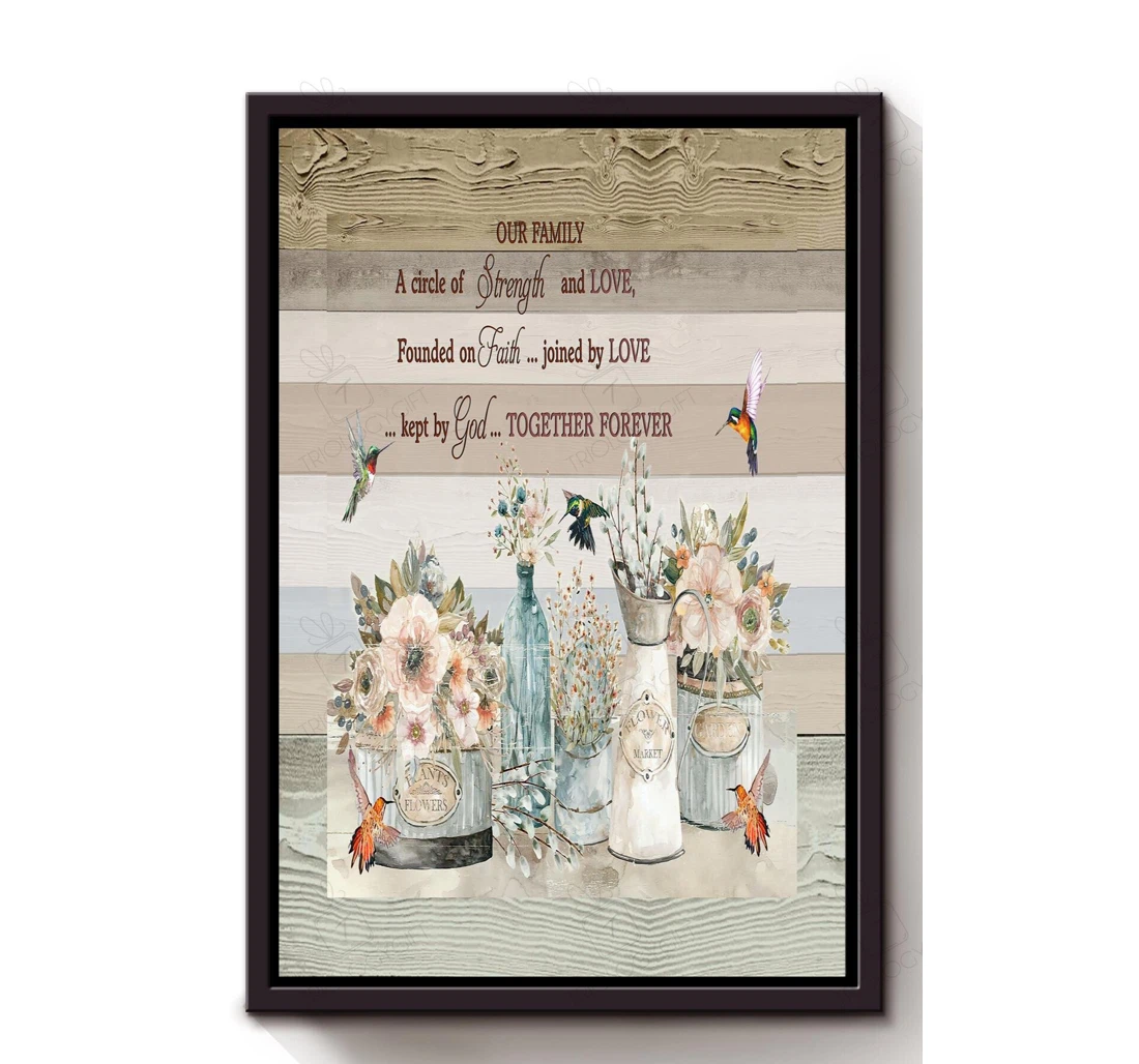 Poster, Canvas - Our A Circle Of Love Mother's Day Father's Day Flower Lover S Print Framed Wall Art