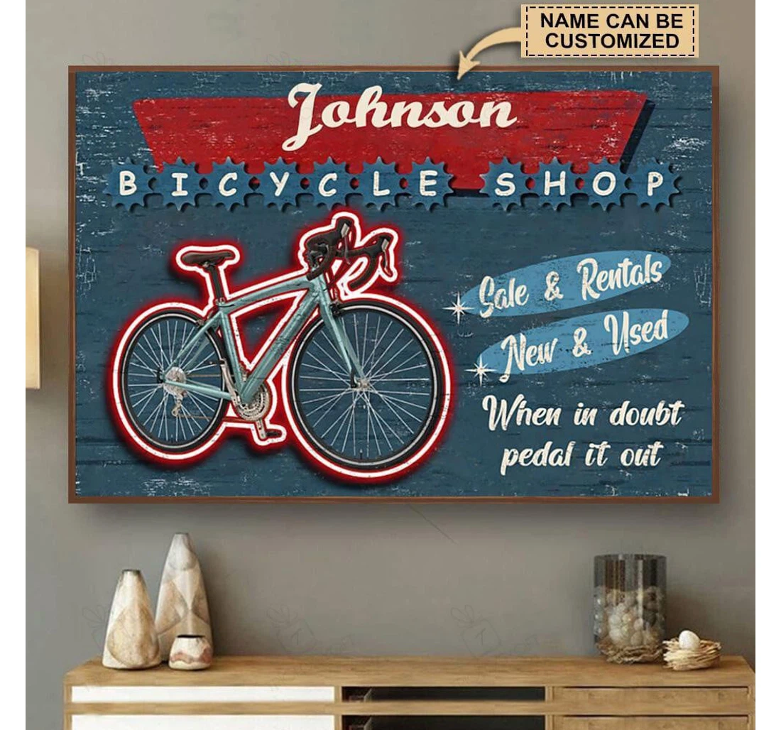 Poster, Canvas - Personalized Frames Cycling Bicycle Shop Pedal It Out S Print Framed Wall Art