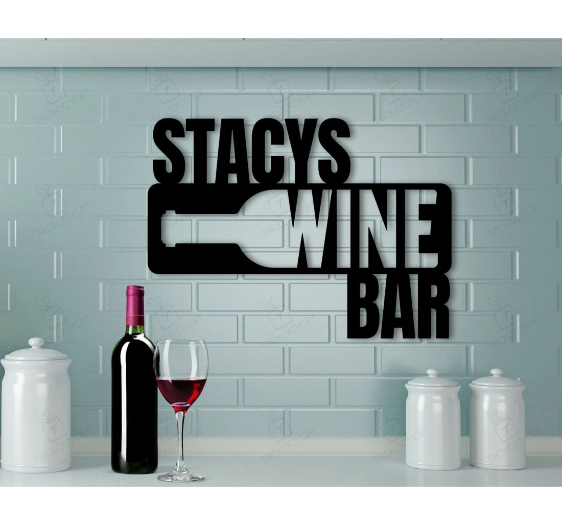 Personalized Metal Sign - Personalized Bar Wine Wine Bar Mother's Day Wine Wine Wine Bar Wine Glass MonoGram