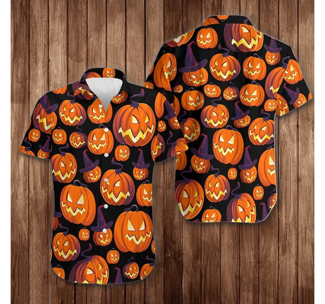 Personalized Halloween Pumpkin Gifts Halloween Hawaiian Shirt, Button Up Aloha Shirt For Men, Women