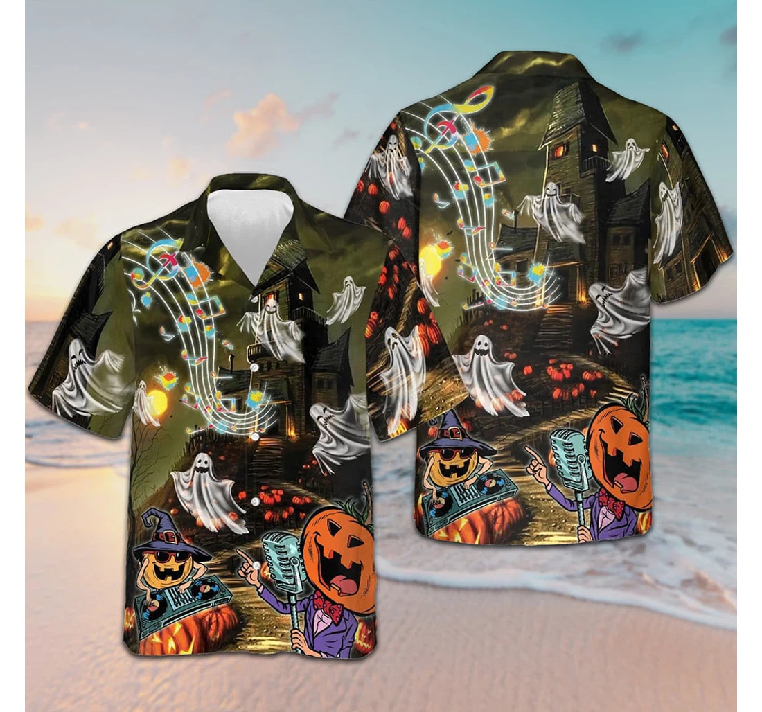 Personalized Halloween Music Night Halloween Halloween Gifts Cousin Hawaiian Shirt, Button Up Aloha Shirt For Men, Women