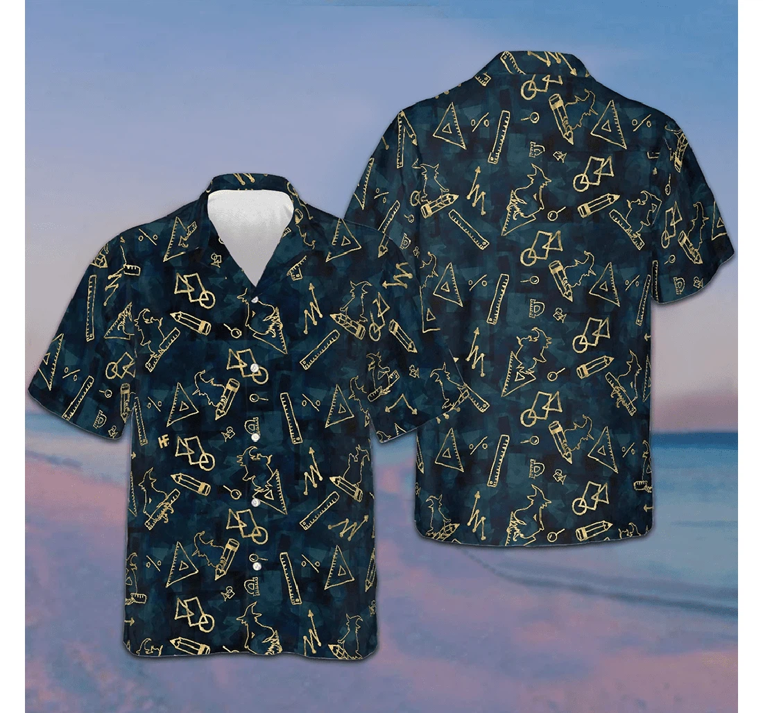 Personalized Witch Math Halloween Teacher Halloween Gifts Teacher Hawaiian Shirt, Button Up Aloha Shirt For Men, Women