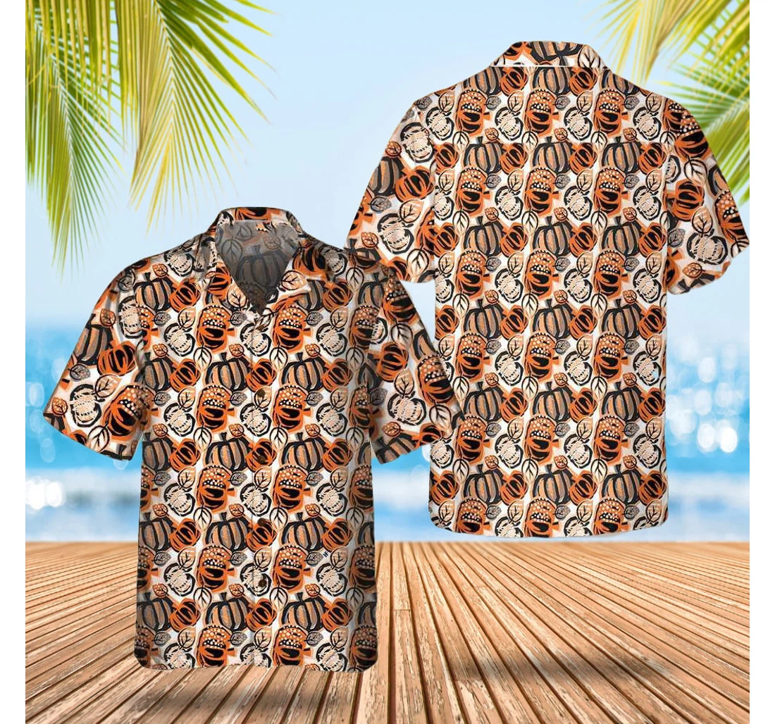 Personalized Pumpkin Thanksgiving Happy Thanksgiving Gifts Boyfriend Hawaiian Shirt, Button Up Aloha Shirt For Men, Women