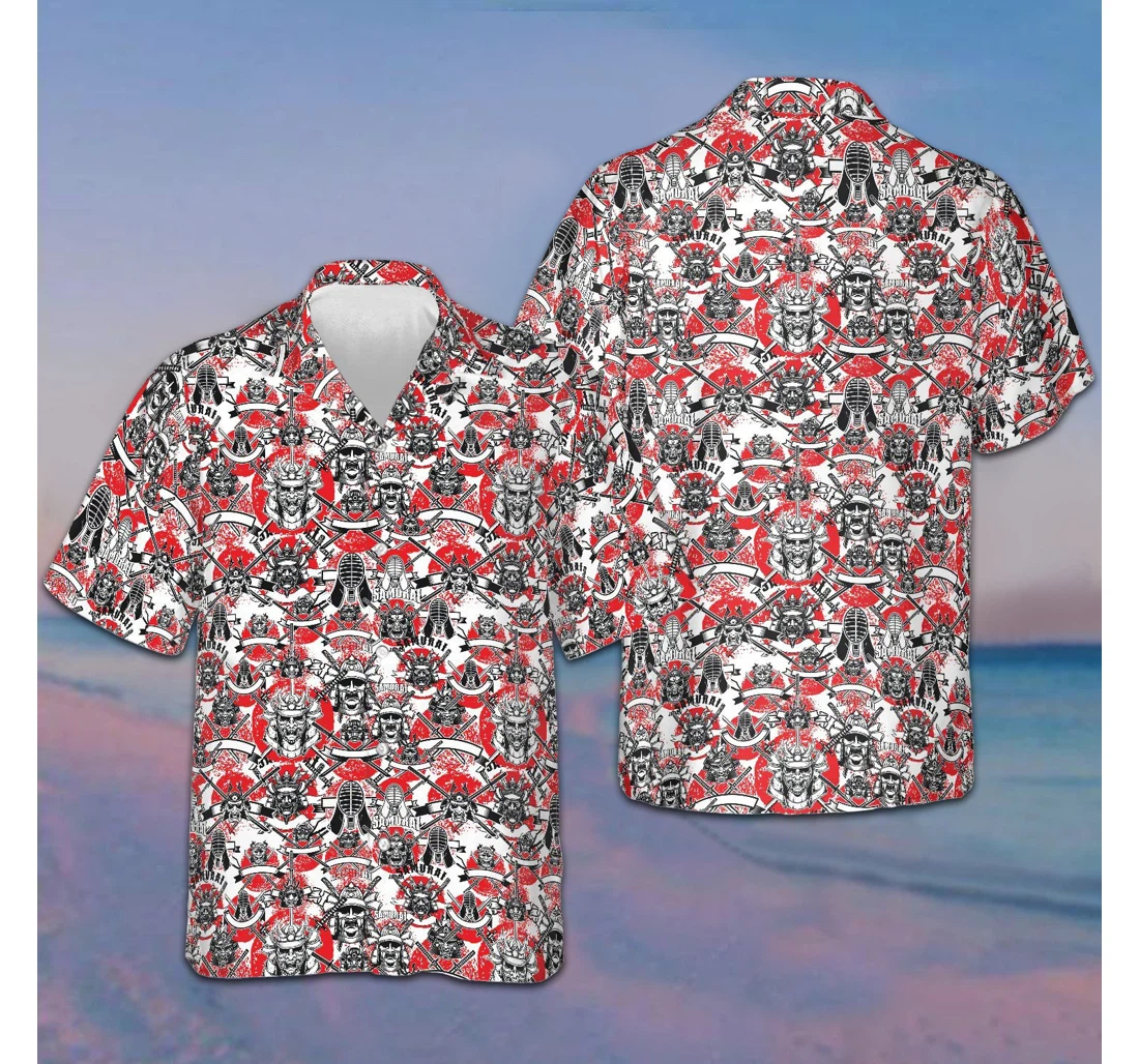 Personalized Samurai Gifts Hawaiian Shirt, Button Up Aloha Shirt For Men, Women