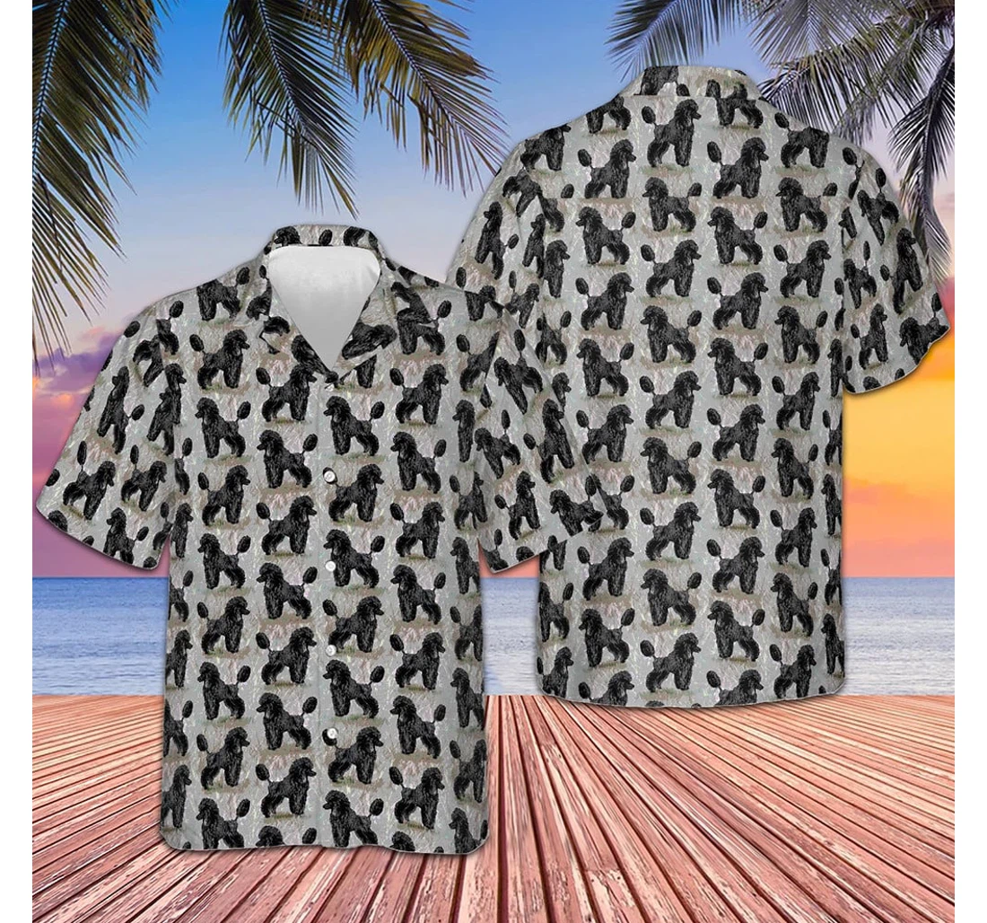 Personalized Black Poodles Gifts Poodle Lovers Hawaiian Shirt, Button Up Aloha Shirt For Men, Women
