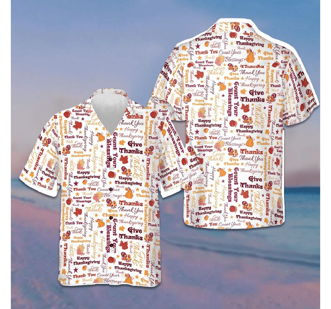 Personalized Give Thanks Thanksgiving Day Cool Thanksgiving Ideas Hawaiian Shirt, Button Up Aloha Shirt For Men, Women