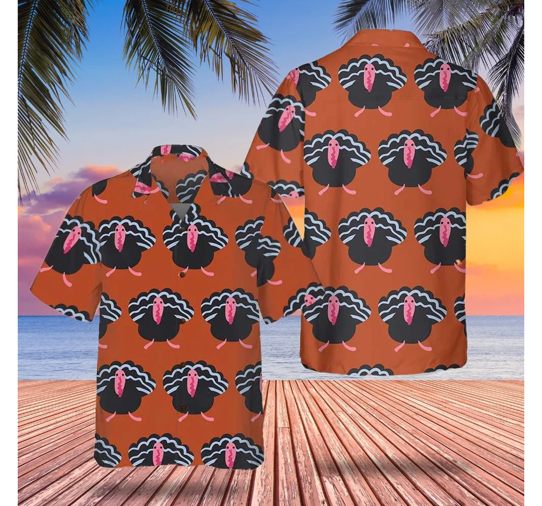 Personalized Turkey Thanksgiving Thanksgiving Gift Ideas Hawaiian Shirt, Button Up Aloha Shirt For Men, Women