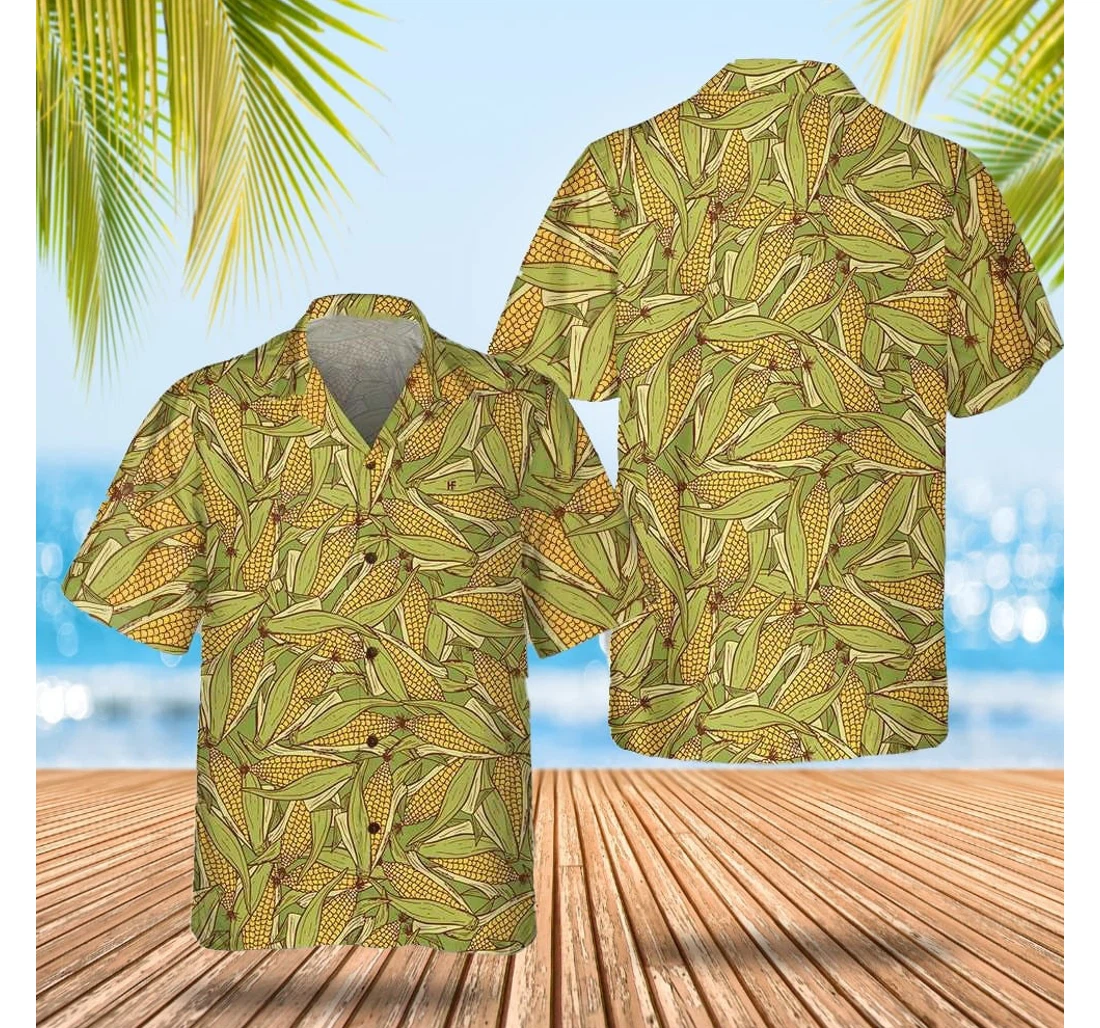 Personalized Corn Cobs Gifts My Boyfriend Hawaiian Shirt, Button Up Aloha Shirt For Men, Women
