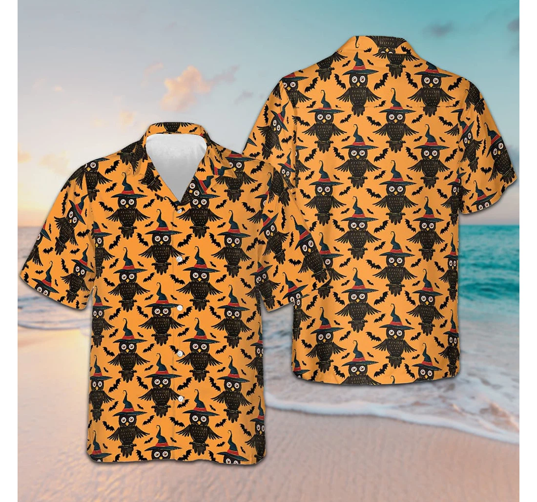 Personalized Owl Halloween Pattern Halloween Best Gift Best Friend Hawaiian Shirt, Button Up Aloha Shirt For Men, Women