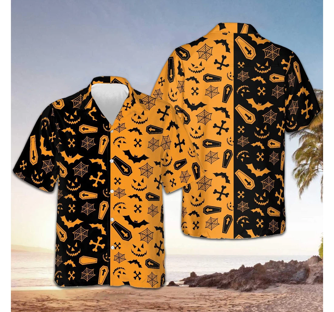 Personalized Bat Halloween Party Halloween Gifts Adults Hawaiian Shirt, Button Up Aloha Shirt For Men, Women