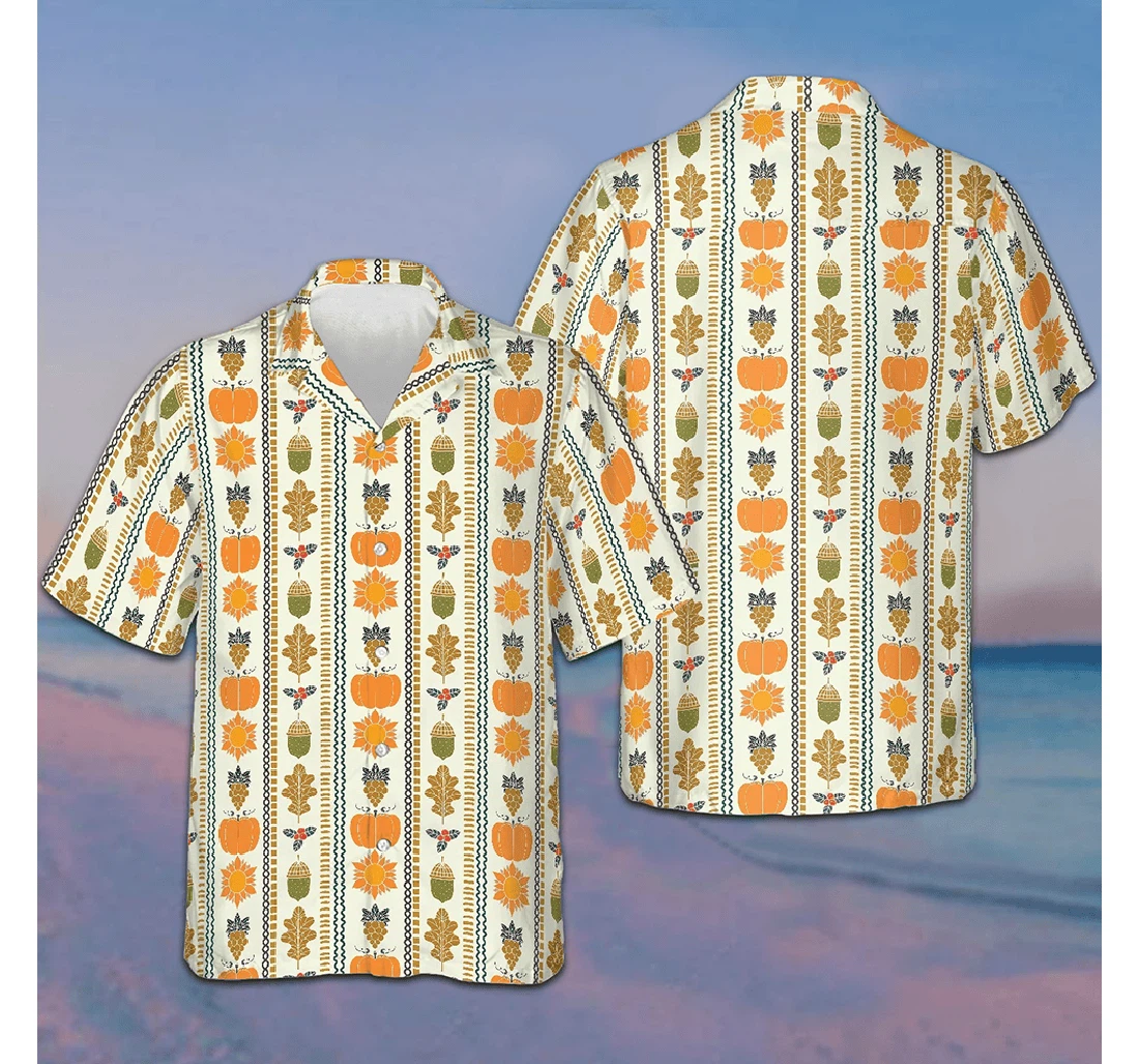 Personalized Thanksgiving Day Vertical Pattern Gifts Son Hawaiian Shirt, Button Up Aloha Shirt For Men, Women