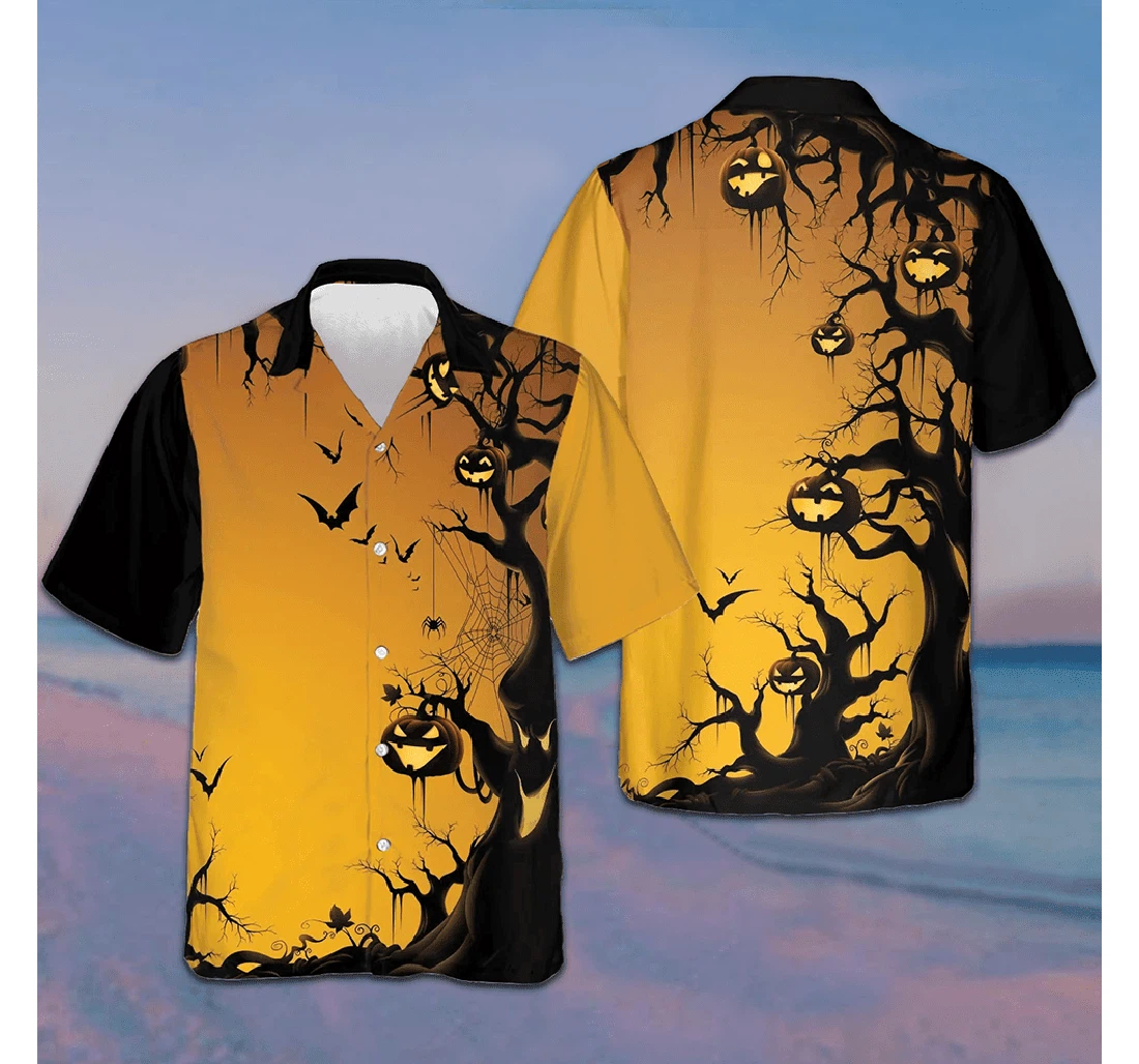 Personalized Scary Halloween Tree Horror Gifts Halloween Hawaiian Shirt, Button Up Aloha Shirt For Men, Women