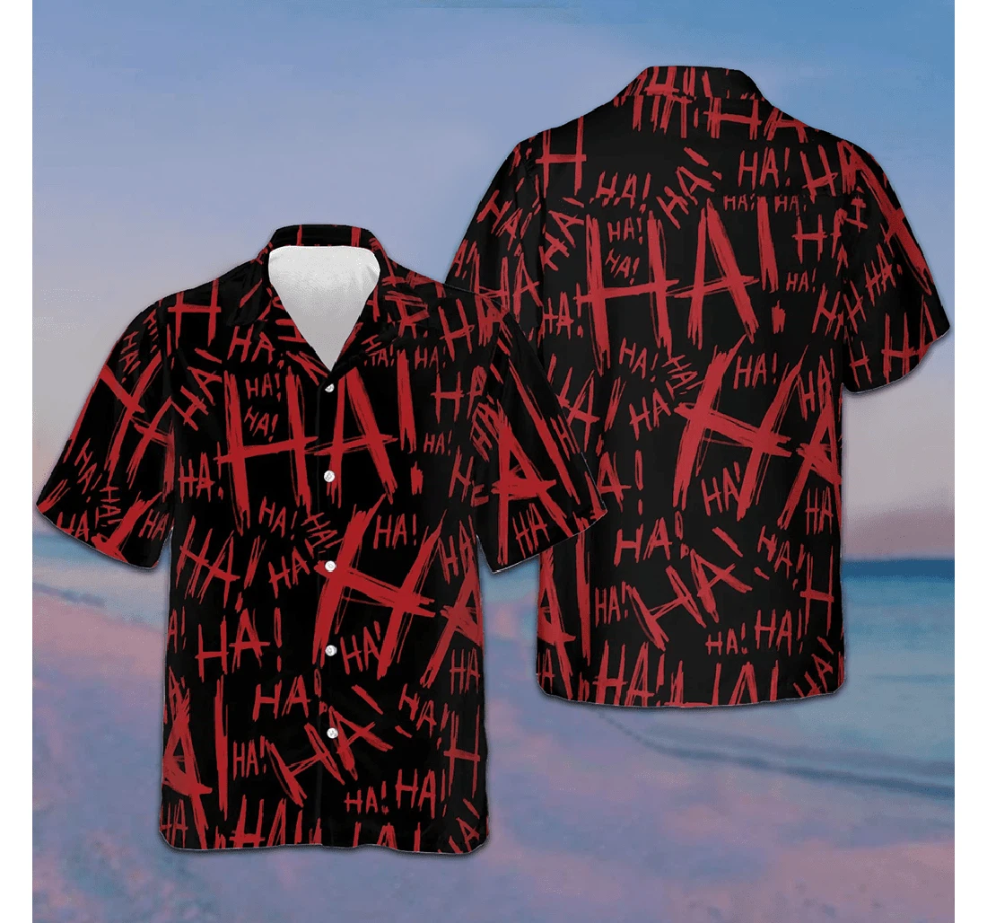 Personalized Scary Laugh Halloween Ha Ha Hawaiian Shirt, Button Up Aloha Shirt For Men, Women