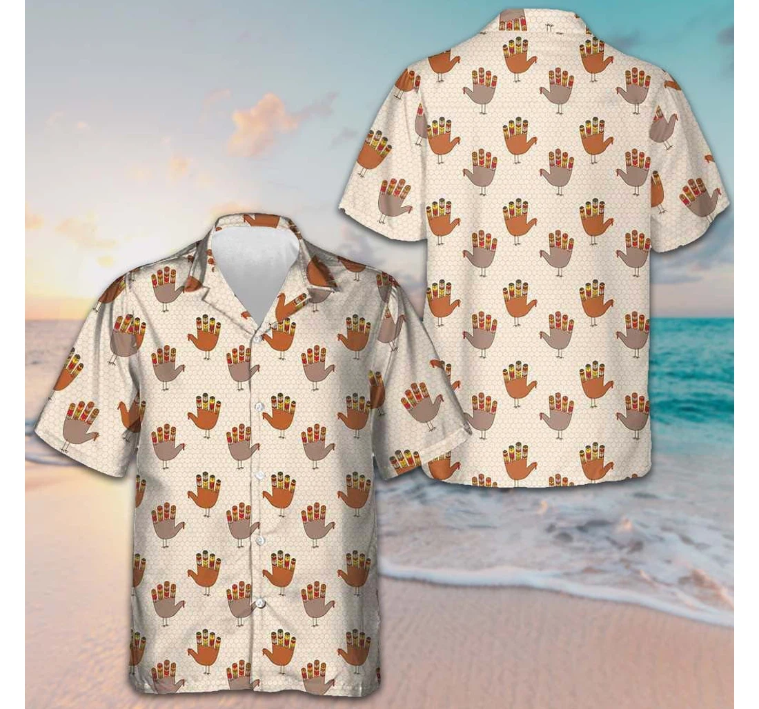 Personalized Thanksgiving Turkey Matching Thanksgiving Gifts Boyfriend Hawaiian Shirt, Button Up Aloha Shirt For Men, Women