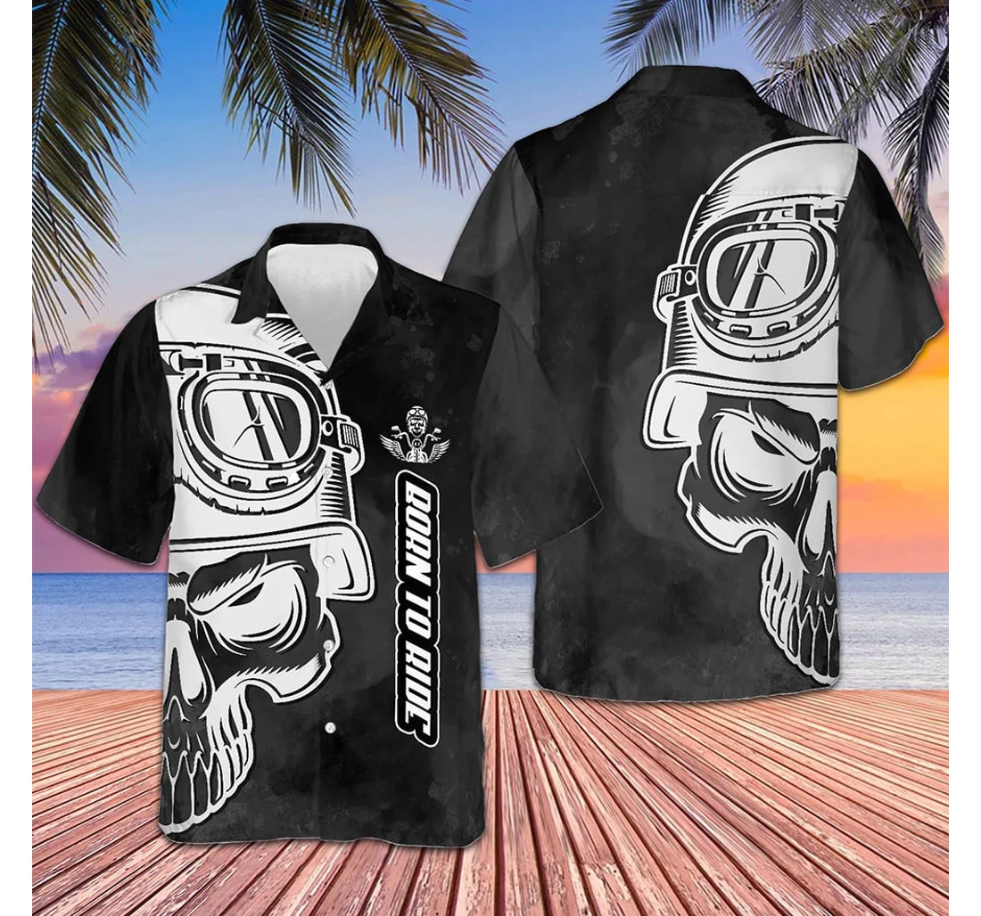 Personalized Born Ride Gifts Motorcycle Riders Hawaiian Shirt, Button Up Aloha Shirt For Men, Women