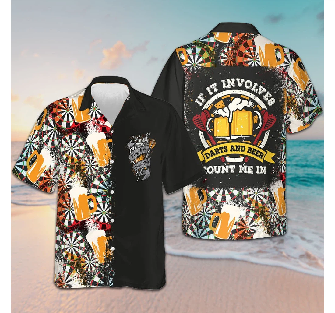Personalized If It Involves Darts And Beer Cool Gifts Darts Players Hawaiian Shirt, Button Up Aloha Shirt For Men, Women
