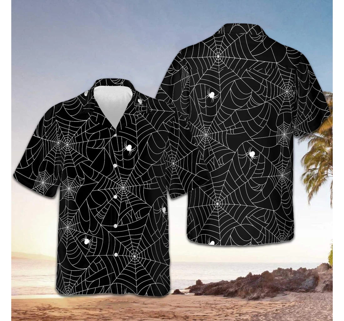 Personalized Spider Web Halloween Spider Web Apparel Hawaiian Shirt, Button Up Aloha Shirt For Men, Women