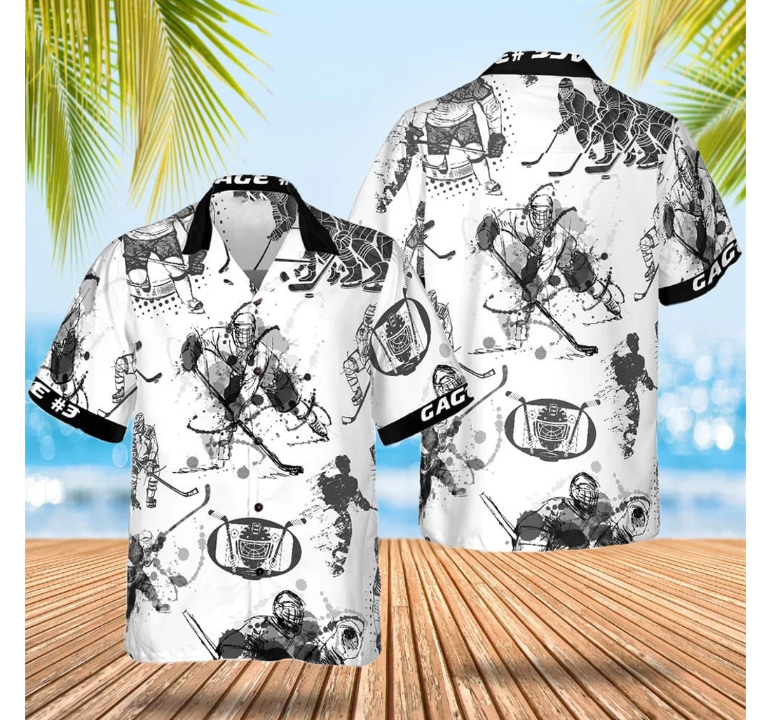 Personalized Hockey Best Gifts Hockey Players Hawaiian Shirt, Button Up Aloha Shirt For Men, Women