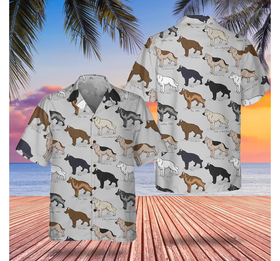 Personalized German Shepherd Dog Best Gifts Dog Lovers Hawaiian Shirt, Button Up Aloha Shirt For Men, Women
