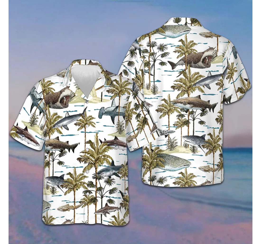 Personalized Shark Collection Gifts Shark Lovers Hawaiian Shirt, Button Up Aloha Shirt For Men, Women