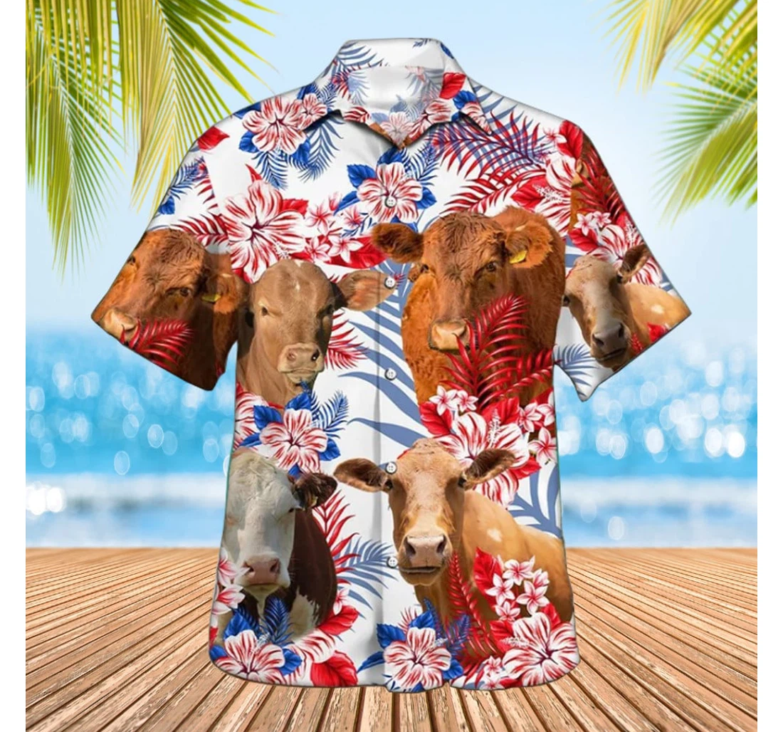 Personalized Beefmaster Cattle Gifts Cow Lovers Hawaiian Shirt, Button Up Aloha Shirt For Men, Women