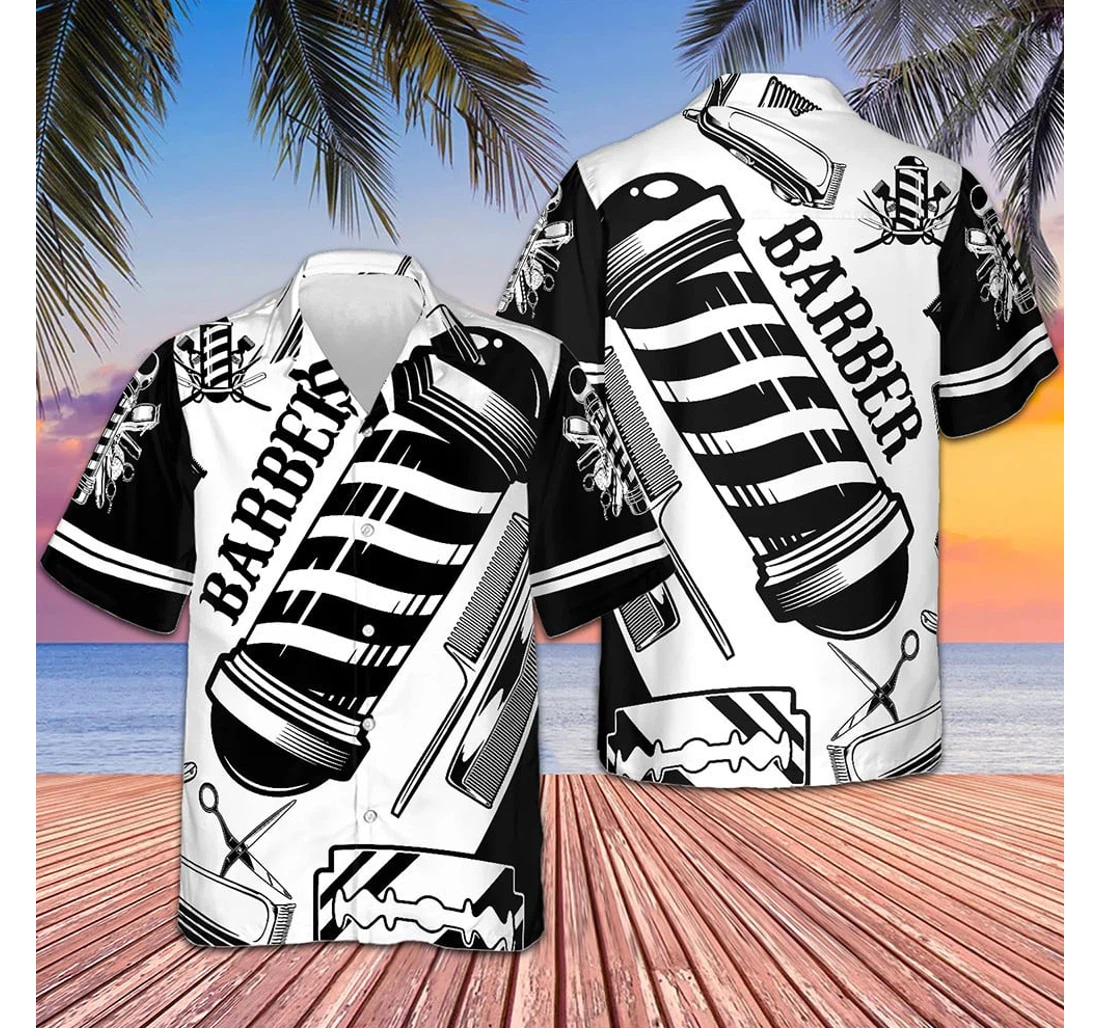 Personalized Barber Is My Life Gifts Barber Hawaiian Shirt, Button Up Aloha Shirt For Men, Women