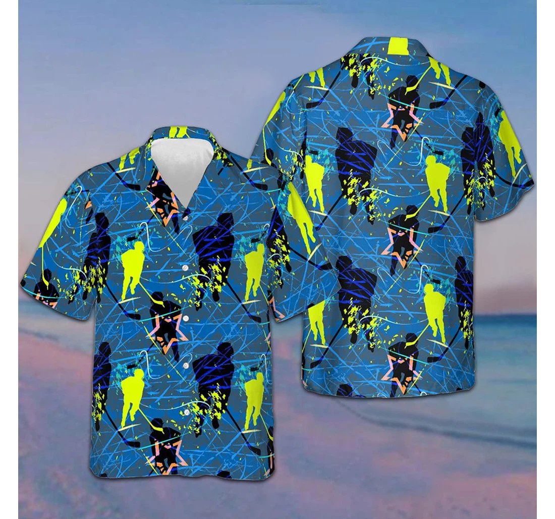 Personalized Hockey Hockey Lover Gifts Hawaiian Shirt, Button Up Aloha Shirt For Men, Women