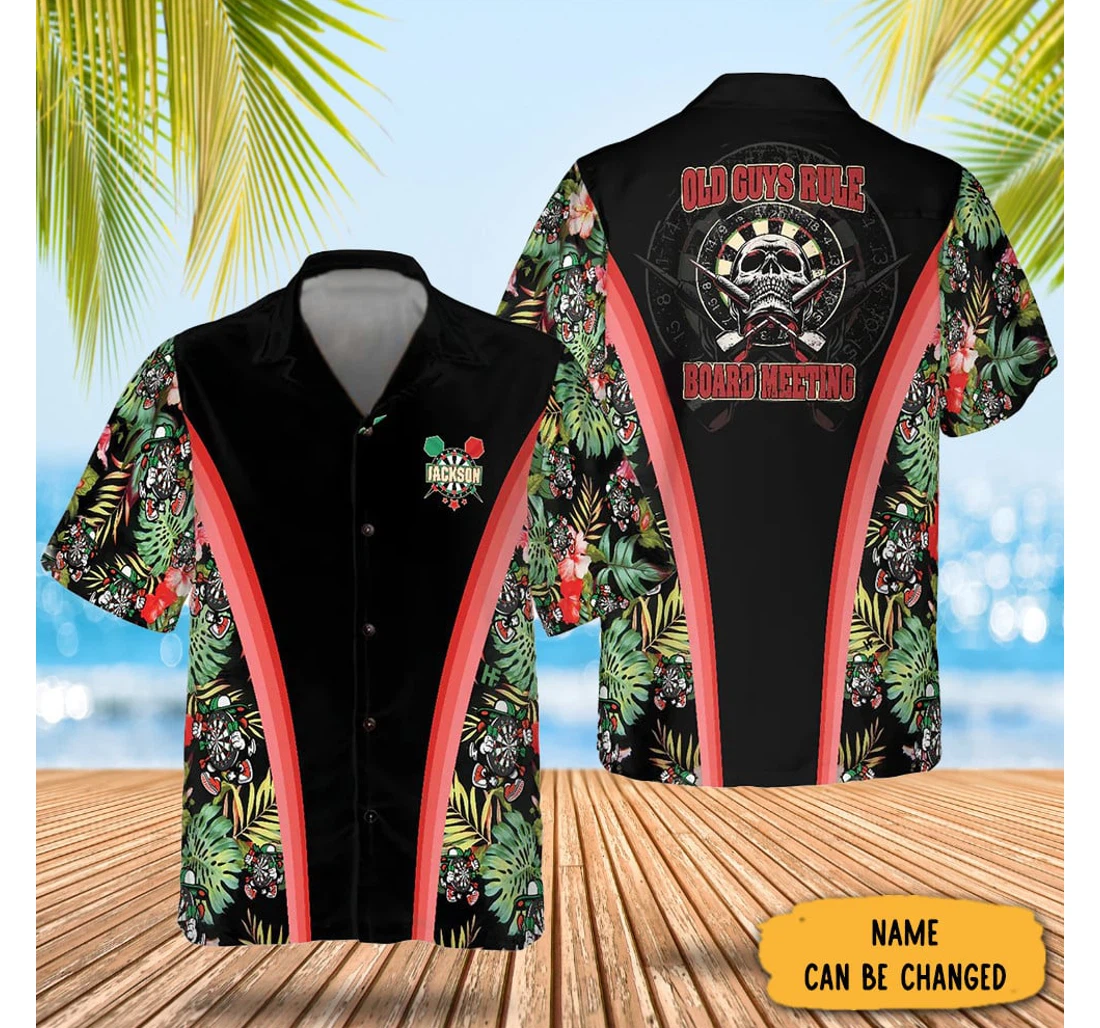 Personalized Custom Old Guys Rule Board Meeting Hawaiian Shirt, Button Up Aloha Shirt For Men, Women