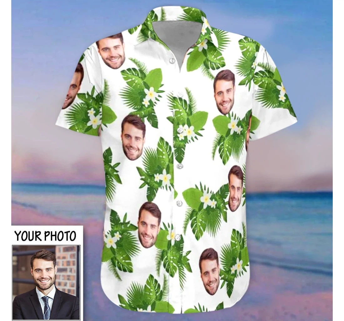 Personalized Custom Picture Gifts Him Hawaiian Shirt, Button Up Aloha Shirt For Men, Women