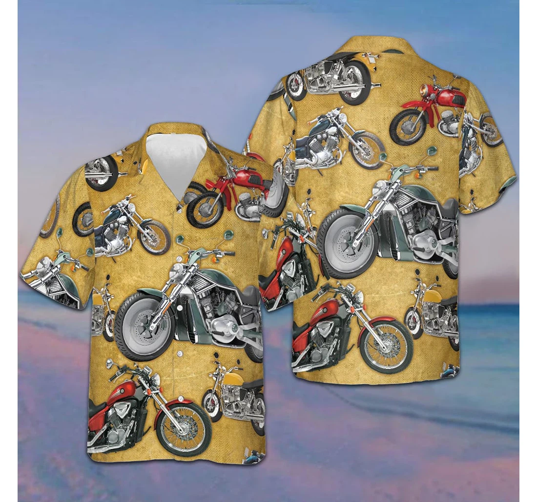 Personalized Motorcycle Gifts Motorcycle Riders Hawaiian Shirt, Button Up Aloha Shirt For Men, Women