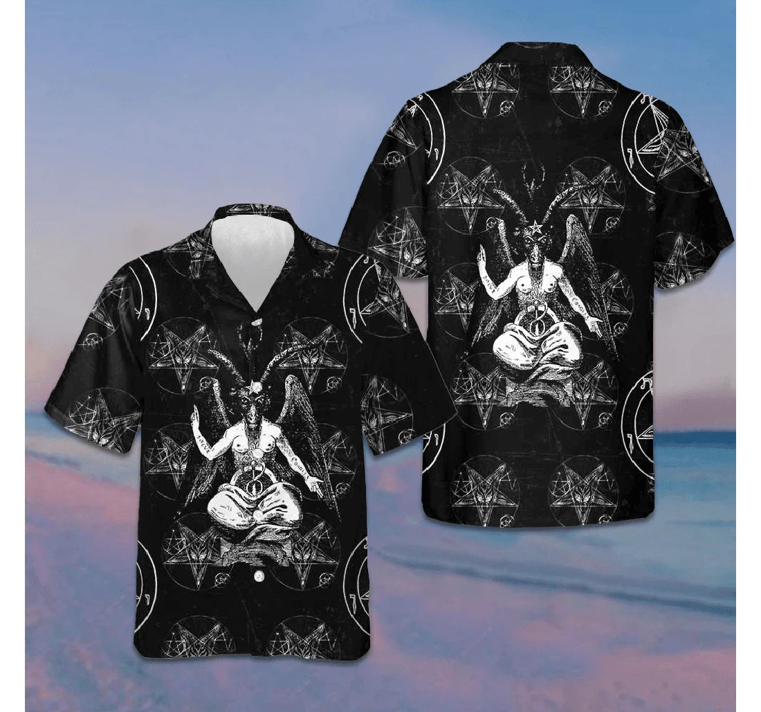 Personalized Goat Satan Gifts Boyfriend Hawaiian Shirt, Button Up Aloha Shirt For Men, Women
